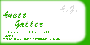 anett galler business card